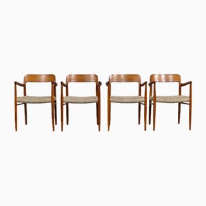 Model 56 Dining Chairs in Oak by Niels Otto Møller, 1960s, Set of 4