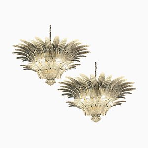 Italian Leaf Chandeliers, 1970s, Set of 2