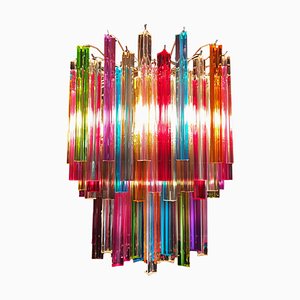 Italian Multicolored Prism Arlecchino Chandelier, Murano, 1970s
