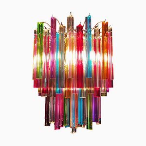 Italian Multicolored Prism Arlecchino Chandelier, Murano, 1970s