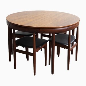 Ausziehbarer Tisch mit Stühlen von Hans Olsen, 5 . Set