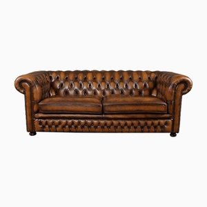 Leather 3-Seater Chesterfield Sofa