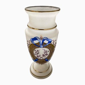 Louis XVI Opaline & Enamel Vase, Late 19th Century