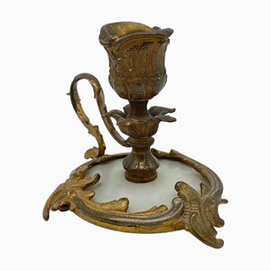 Neo-Rococo Candlestick in Gilded Bronze, 1900