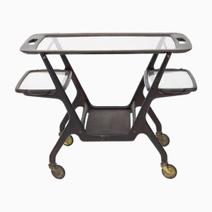 Mid-Century Wood and Glass Trolley by Ico & Luisa Parisi for De Baggis, 1950s