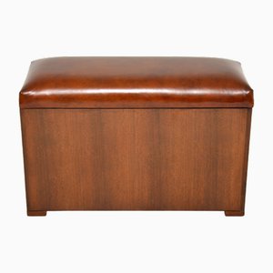 Leather Ottoman or Trunk, 1950s