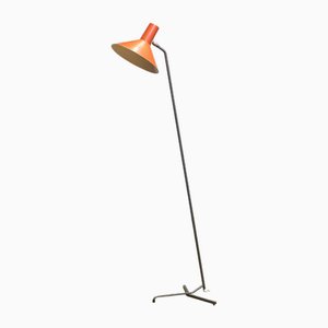 Dutch Grasshopper Floor Lamp in Orange by J.J.M. Hoogervorst for Anvia, 1960