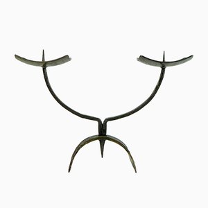 Mid-Century Brutalist Iron Candleholder