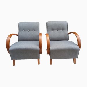 Type C Armchairs by Jindřich Halabala for Up Závody, 1940s, Set of 2