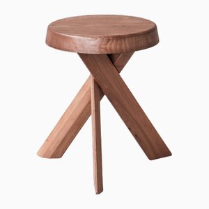 Mid-Century French S31A Stool in Elm by Pierre Chapo, 1980s