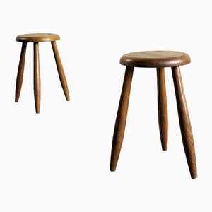 French Tripod Stools, 1950, Set of 2