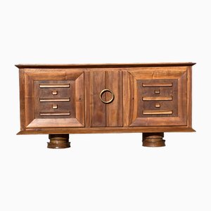Art Deco Walnut Sideboard in the Style of Gaston Poisson, 1940s