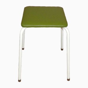 Vintage Stool in Green and White, 1970s