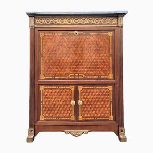 Grand Secretary with Flap in Marquetry, Late 19th Century