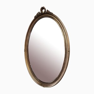 Mid-Century Oval Mirror in Gold Gilt Frame, 1970s