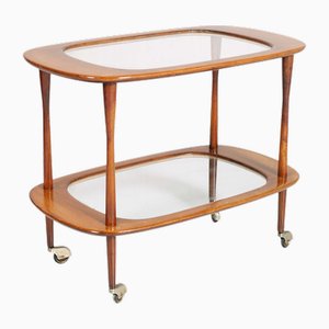 Mid-Century Service Cart in Teak & Glass by Cesare Lacca for Cassina, 1950s