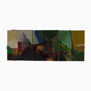 Krzysztof Recko-Rapsa, Composición abstracta, 1990, óleo sobre lienzo