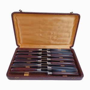 Table Knives with Rosewood Handle and Steel Blade, 1930s, Set of 12