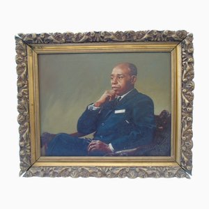 Ritratto di distinto gentiluomo, 1950, Olio su lino, con cornice