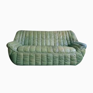 Sofa in Olive Green Patchwork Leather from Laauser, 1970s