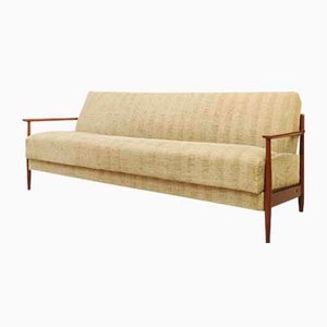 Mid-Century Sofa aus beigefarbenem Stoff, 1960er