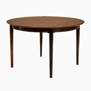 Danish Extendable Round Dining Table in Rosewood, 1950s