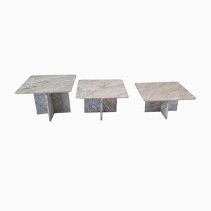 Italian Coffee Tables in Marble, 1970s, Set of 3