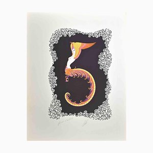 Erté, Le 5, Lithograph, 1968