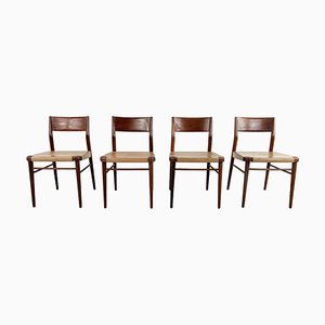 Vintage Scandinavian Leather Dining Chairs, 1960s, Set of 4