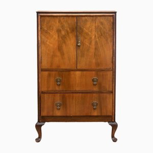 Vintage Burr Walnut Chest of Drawers, 1930s