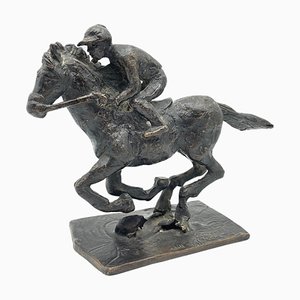 Jill Sanders, jinete a caballo, siglo XX, bronce