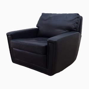 Chaise Vintage en Cuir Noir