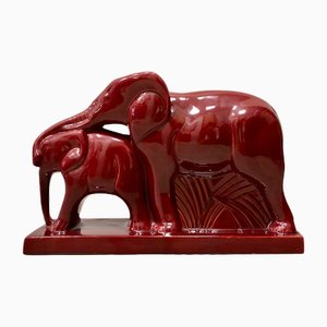 Art Deco Elephant Figurine by Charles Lemanceau, France, 1930s