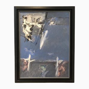 Macamnaub, Composition Abstraite, Huile sur Toile, 1990s, Encadré