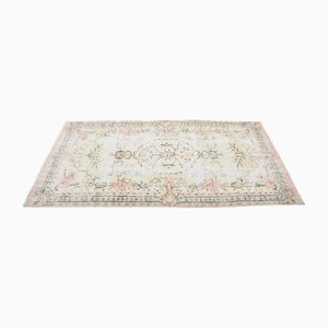 Petit Tapis Oushak Naturel Pâle Vintage Moderne