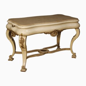 Dutch Lacquered and Gilded Table with Marble Top, 1950s