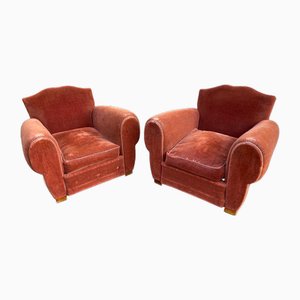 French Club Chairs, 1940s, Set of 2