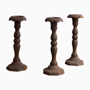 Candelabros de hierro fundido. Juego de 3