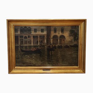 Huile sur Toile Carlo Brancaccio, Venise, années 1890, encadrée