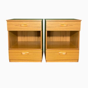 Mid-Century Danish Double Drawer Bedside Tables, 1976, Set of 2