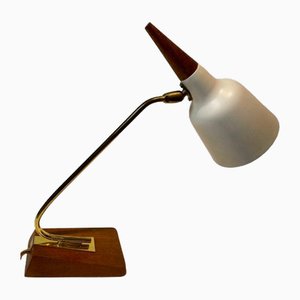 Tischlampe aus Teak, Metall & Messing, 1960er