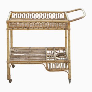 Bamboo Bar Cart, Italy, 1950s