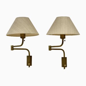 Mid-Century Brass Wall Lights by Florian Schulz, 1970s, Set of 2