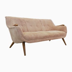 Geripptes Liesveld Samtsofa, 1950er