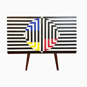 Polish Cabinet with Opart Painting, 1960