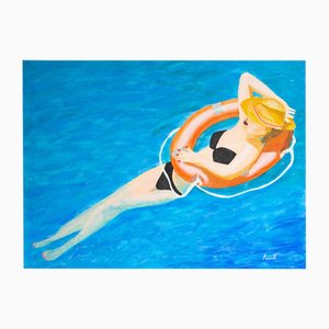 Ernest Carneado Ferreri, Mujer bañandose, Années 2000, Peinture Acrylique