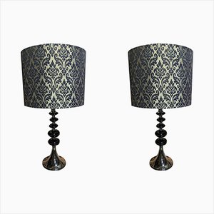 Vintage Metal Table Lamps, Set of 2