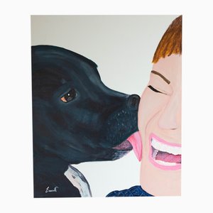 Ernest Carneado Ferreri, Perro con su dueña, 2000er, Acrylmalerei