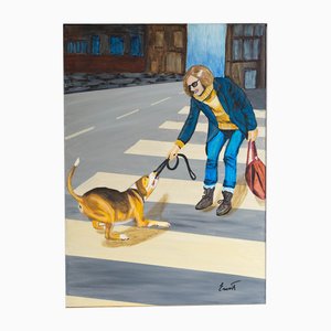 Ernest Carneado Ferreri, Beagle travieso, 2000er, Acrylmalerei