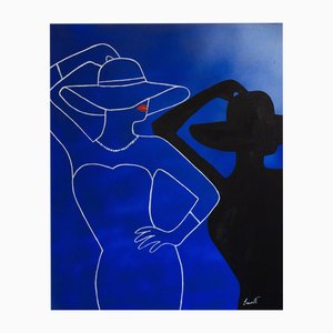 Ernest Carneado Ferreri, Mujer perfil, 2000er, Acrylmalerei